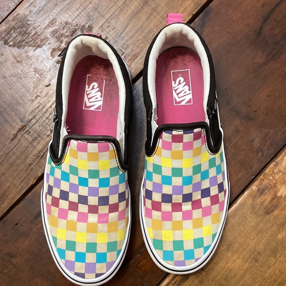 Vans Checkered Womens Well Loved Slip On Shoes -As Is -Lots of wear Left! Size 5 - Picture 4 of 7